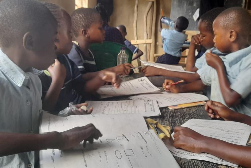 Children with clean water